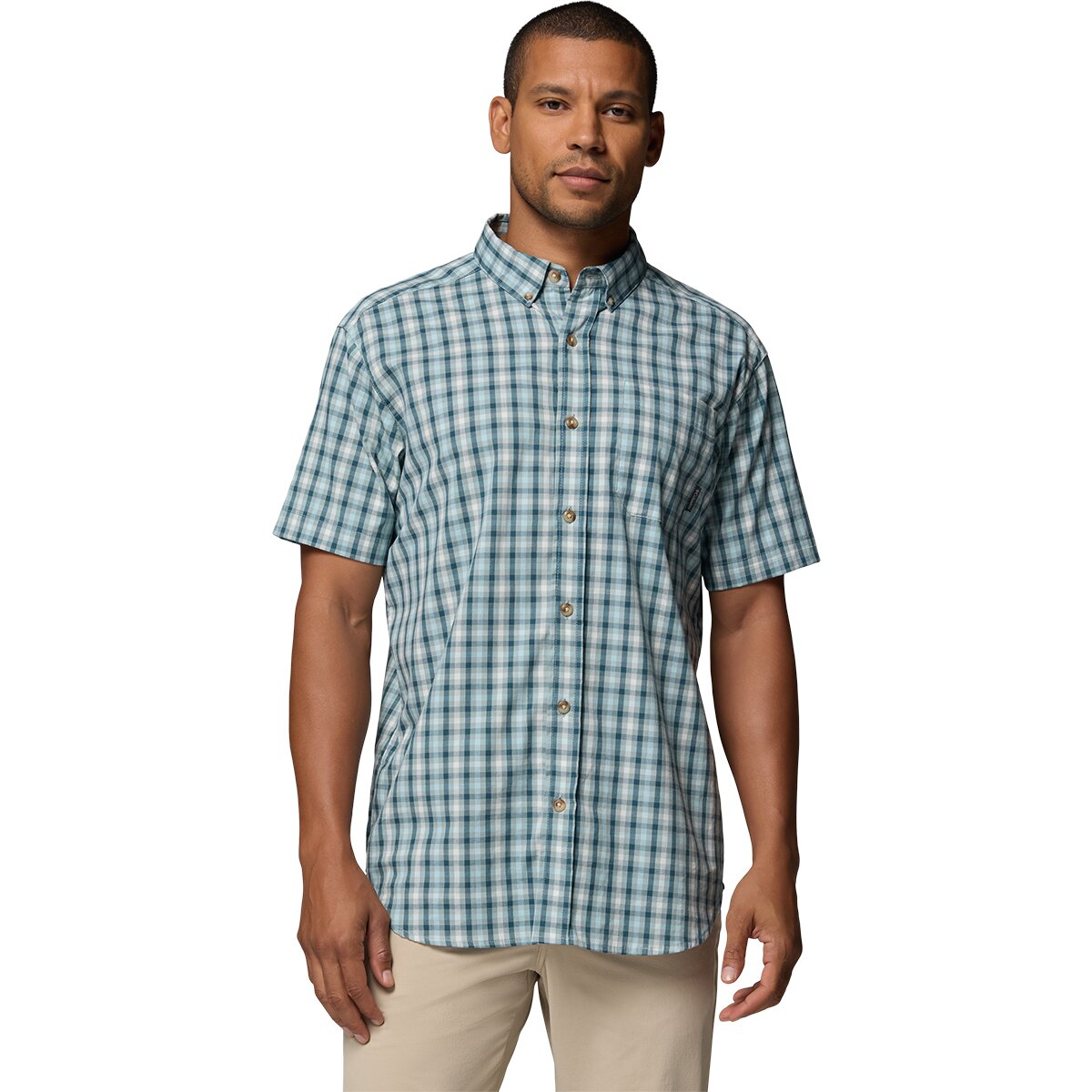 Columbia Men's Rapid Rivers II Shirt - Short-Sleeve in Crushed Blue / Rapid Rivers Gingham - Size: Large