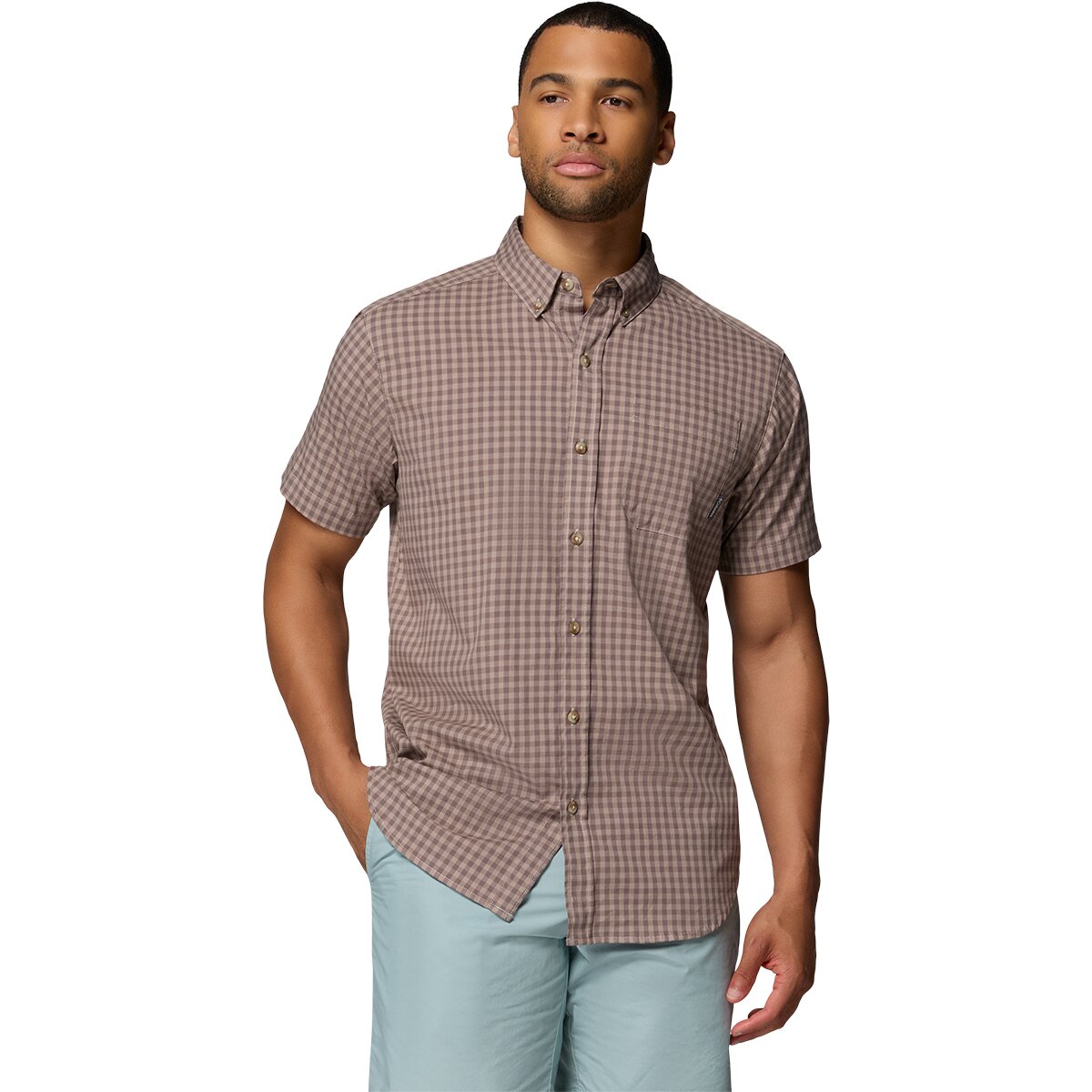 Columbia Men's Rapid Rivers II Shirt - Short-Sleeve in Iron / Rapid Rivers Gingham - Size: Medium