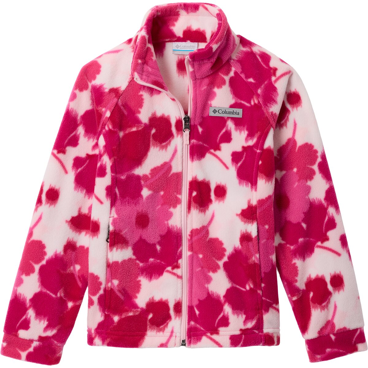 Columbia Benton Springs II Printed Fleece Jacket for Kids - Pink Ice Ikatbloom