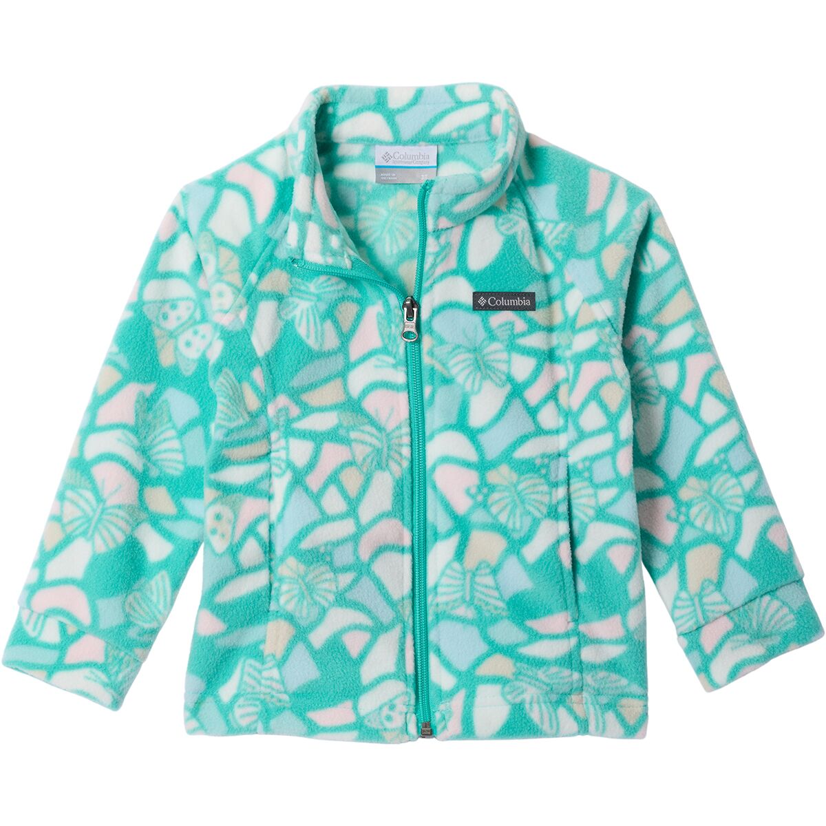 Columbia Benton Springs II Printed Fleece Jacket - Toddler Girls' in Dolphin Fly High - Size: 4T