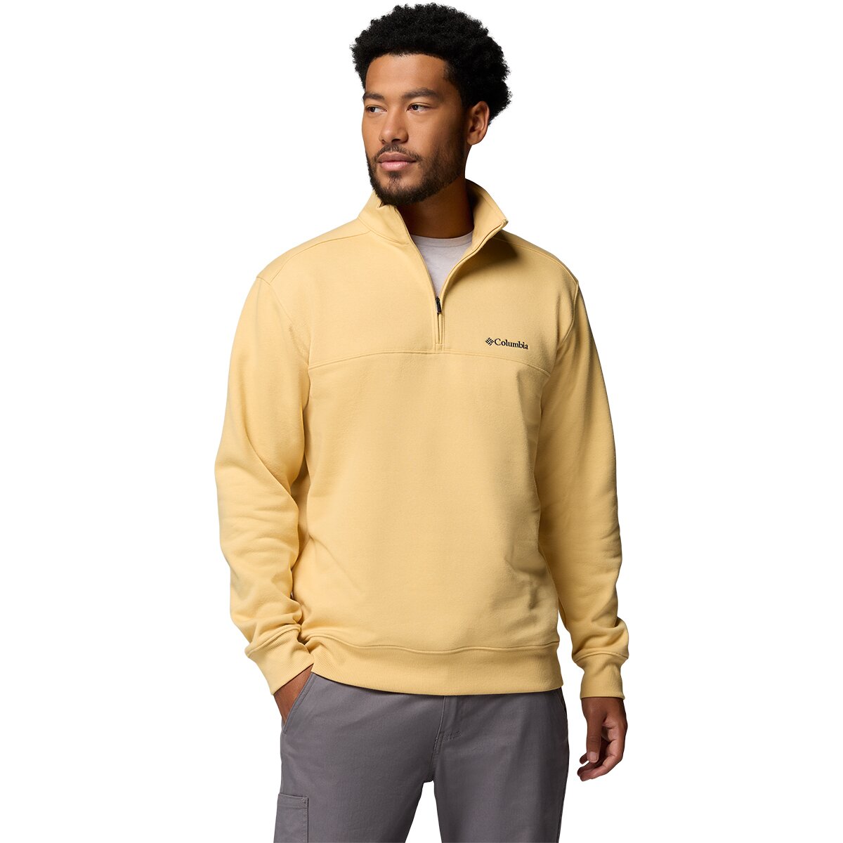 Columbia Men's Hart Mountain II 1/2-Zip Fleece Jacket in Sand Dune Heather - Size: Large