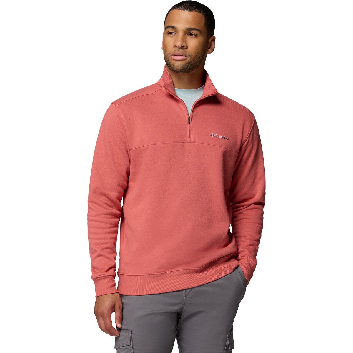 Columbia Men's Hart Mountain II 1/2-Zip Fleece Jacket in Washed Red Heather - Size: XL