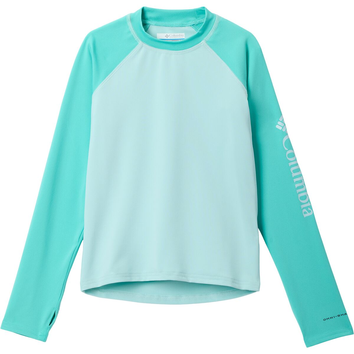 Columbia Sandy Shores Long-Sleeve Sunguard - Kids' in Spray / Dolphin - Size: XL