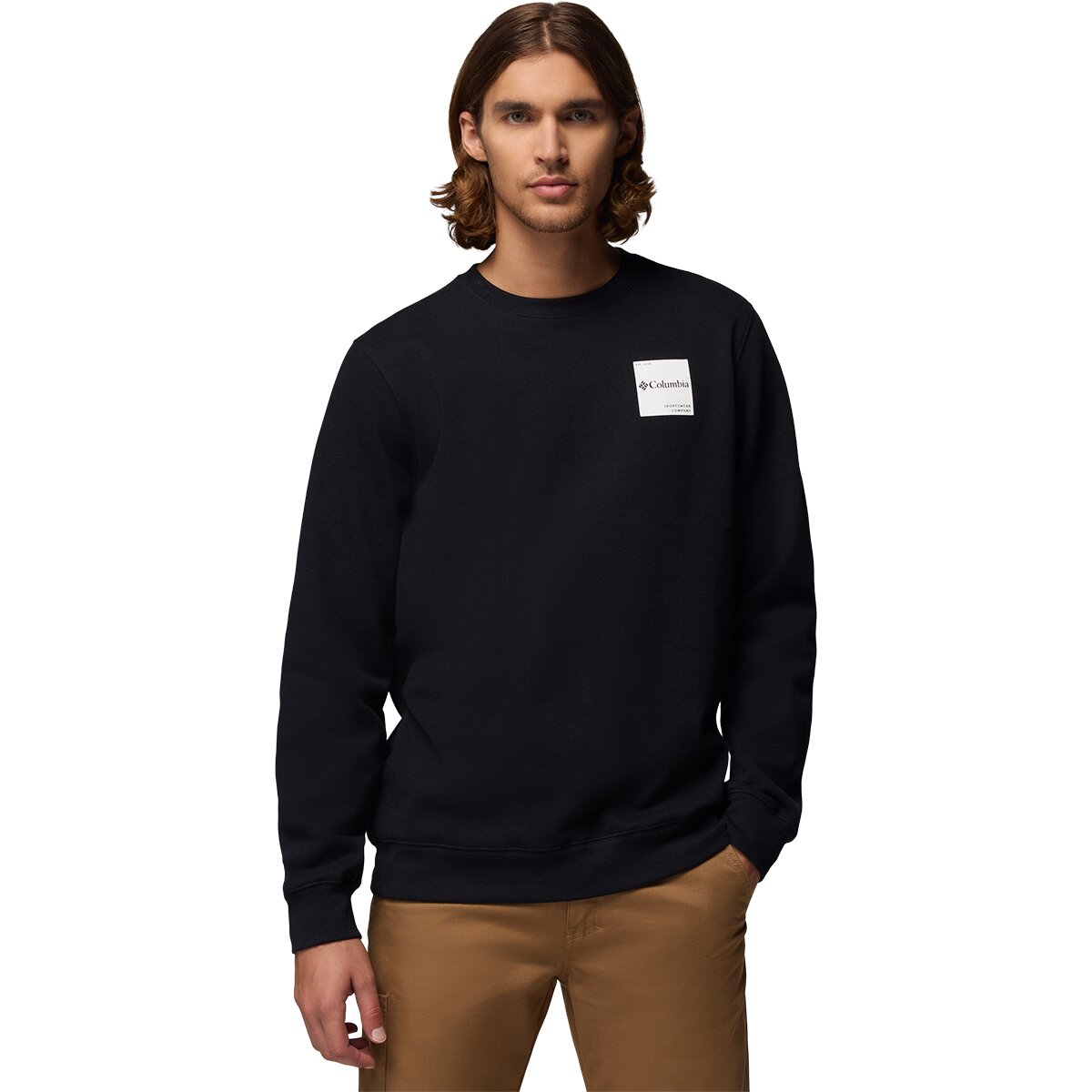 Columbia Men's Trek Crew Pullover in Black / Boxy Brand2 - Size: XS