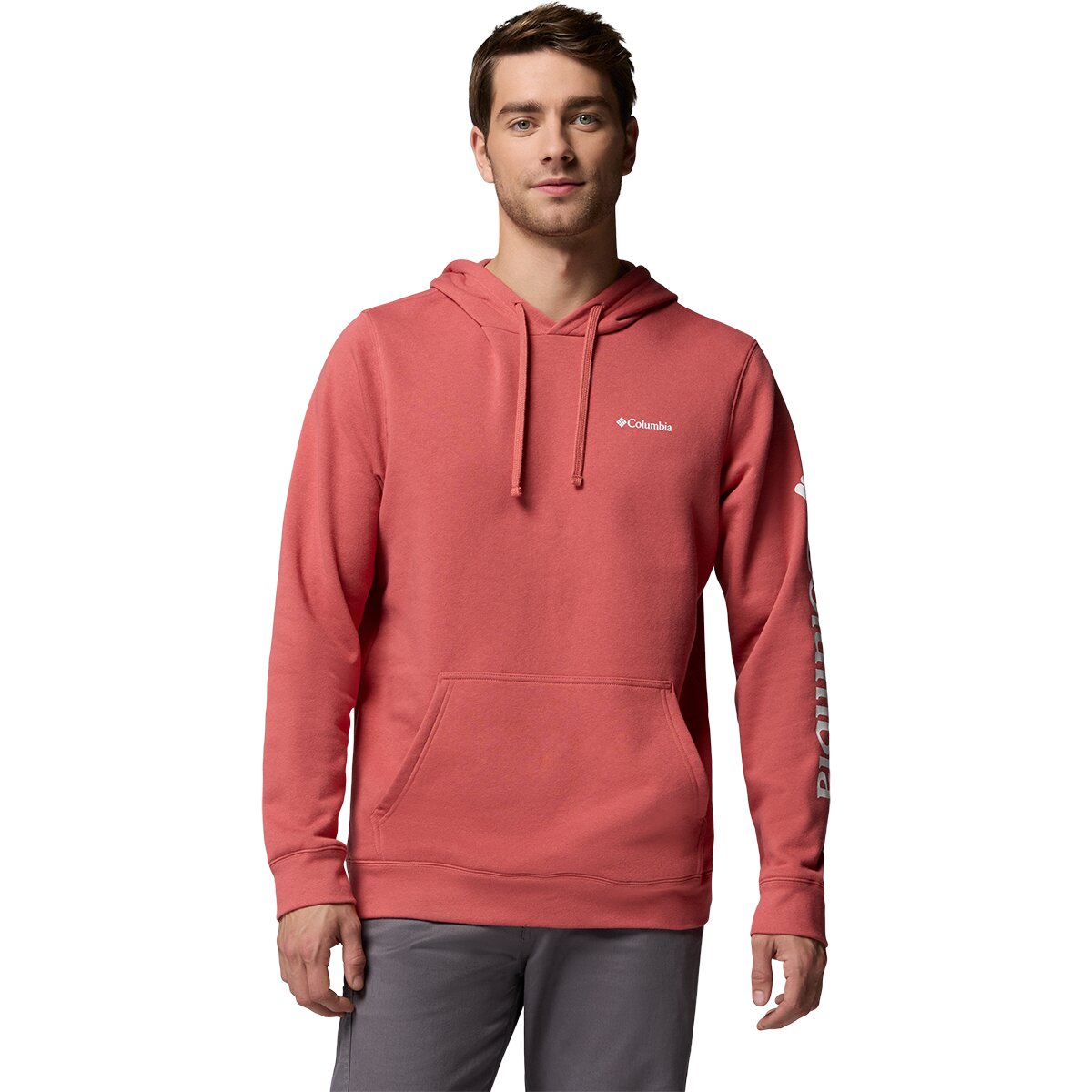 Columbia Men's Trek Hoodie in Washed Red / Csc Sleeve Logo - Size: Medium