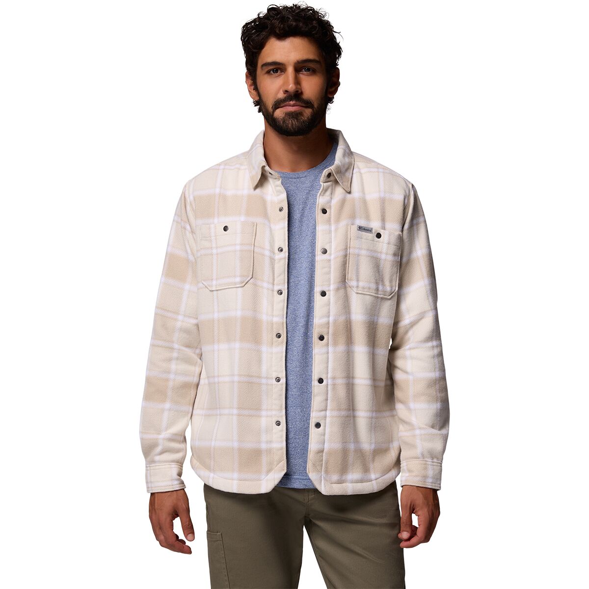 Columbia Men's Windward II Shirt Jacket in Ancient Fossil Trapper Windowpane - Size: XXL