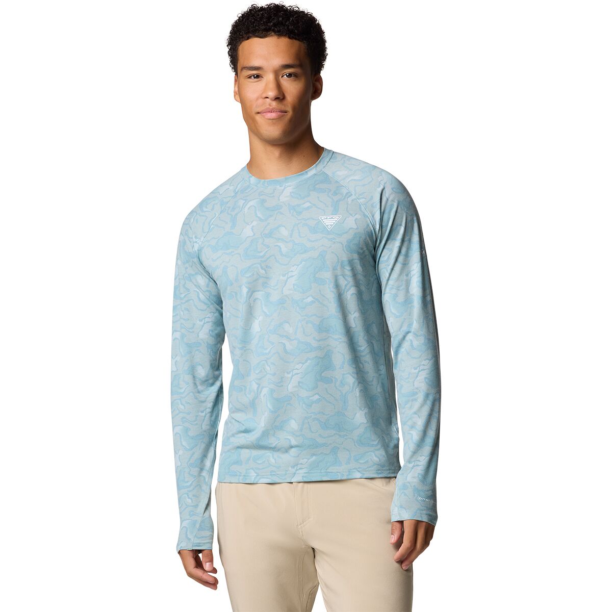 Columbia Men's PFG Uncharted Long-Sleeve Shirt in Crushed Blue Swamplands - Size: Small