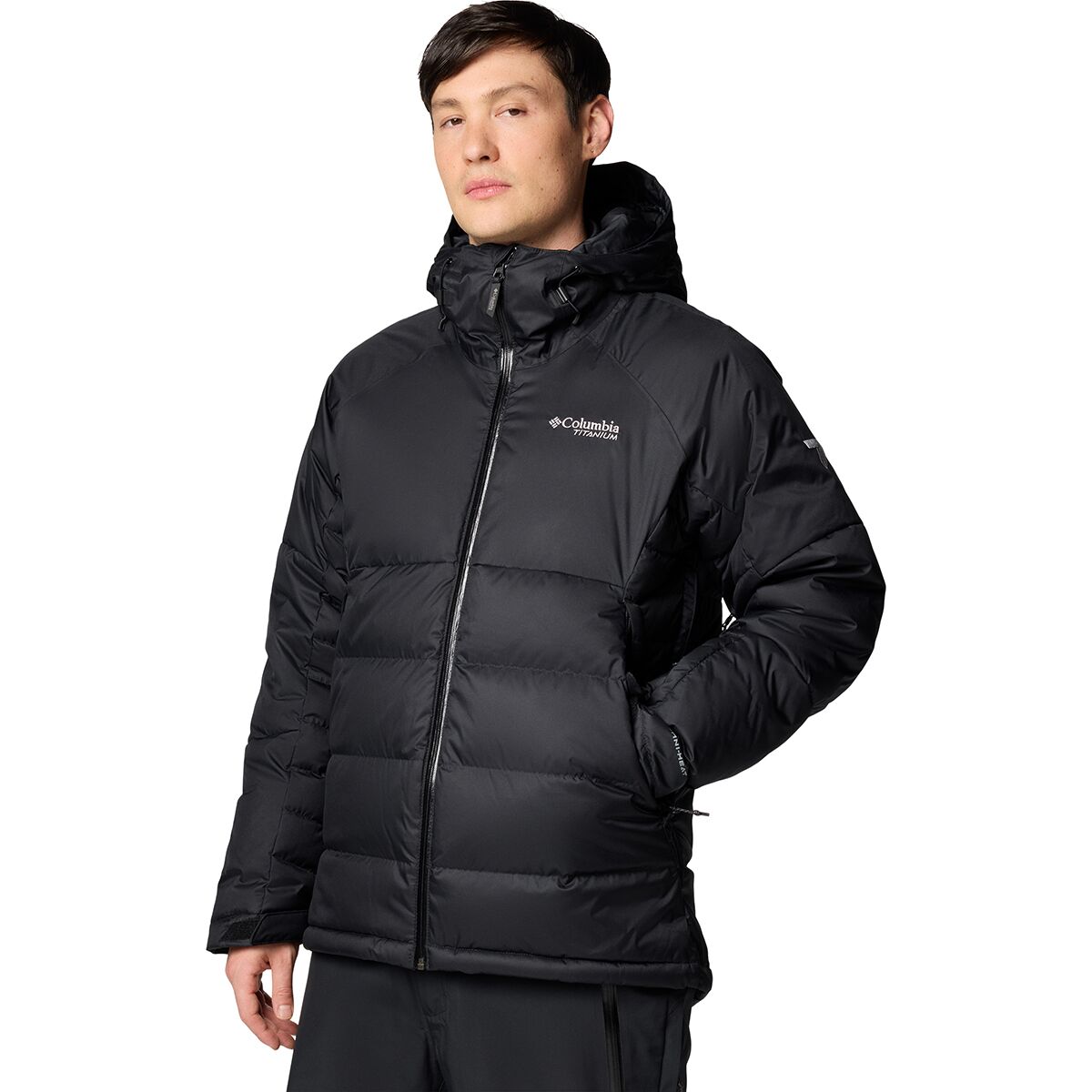 【超美品】COLUMBIA TITANIUM リアルファー ダウンジャケットS BLA_D3.jpg