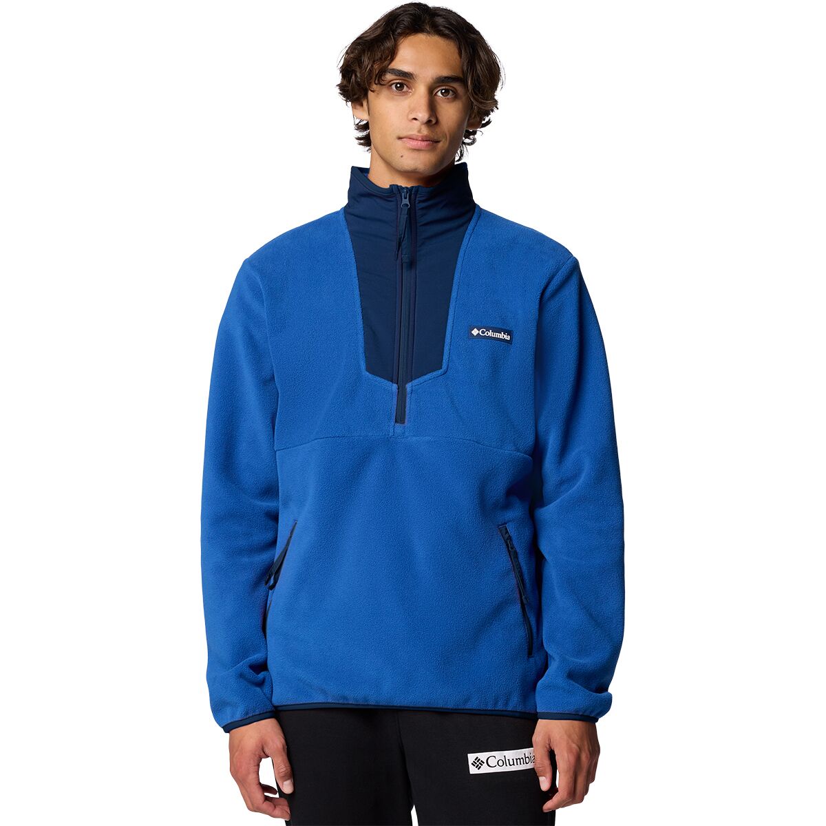 Columbia Men's Sequoia Grove 1/2-Zip Fleece in Mtn Blue / Collegiate Navy / Spicy - Size: Small