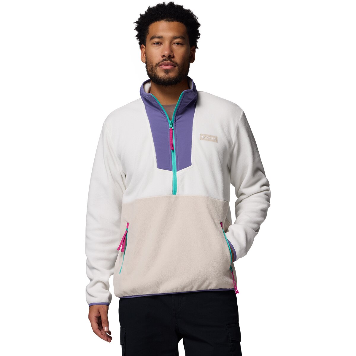 Columbia Men's Sequoia Grove 1/2-Zip Fleece in Sea Salt / Stormwatch - Size: Small