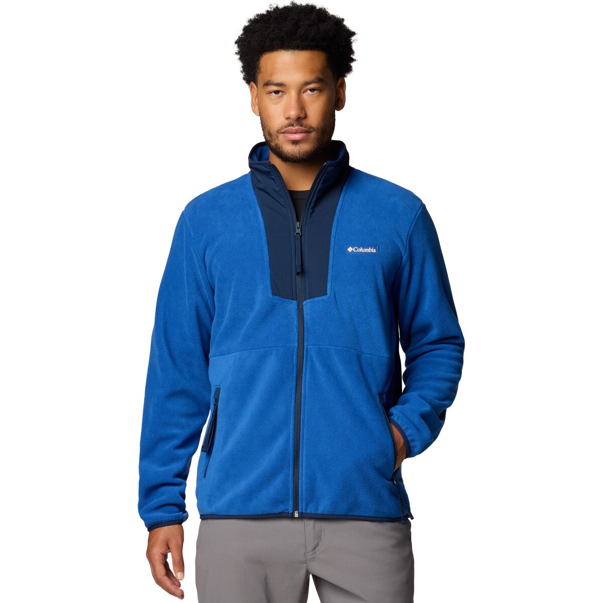 Columbia Men's Sequoia Grove Full-Zip Fleece in Mtn Blue / Collegiate Navy / Spicy - Size: Small