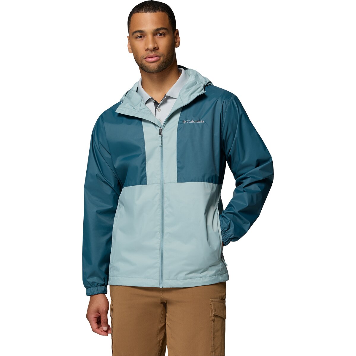 Columbia Men's Glenbrook Bend Rain Jacket in Everblue / Crushed Blue - Size: XL