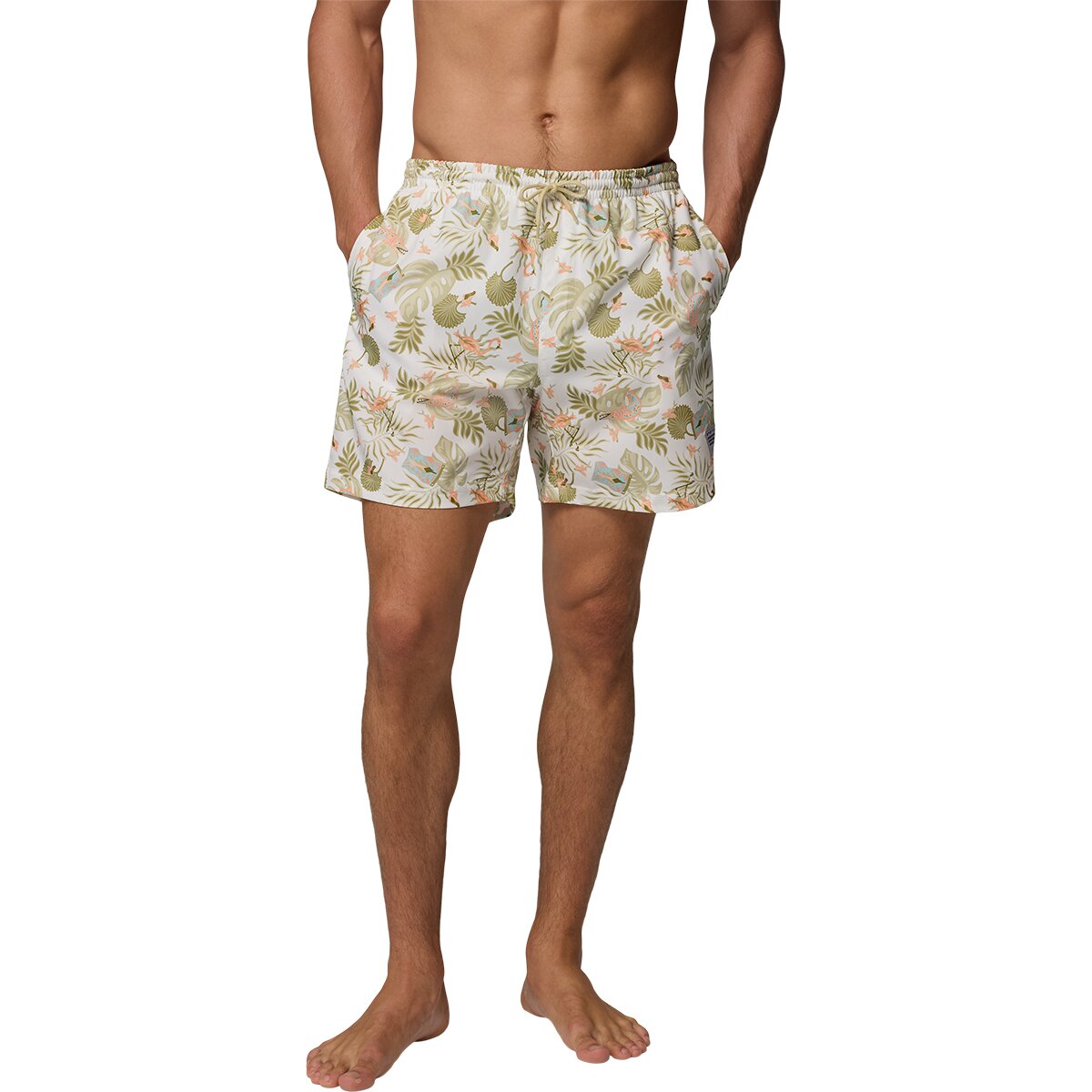 Columbia Men's PFG Rambler Printed 8in Water Short in Sea Salt Inagua - Size: Small