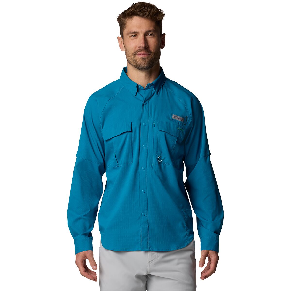 Columbia Men's Shadowcaster Zero Long-Sleeve Shirt in Blue Echo - Size: Small