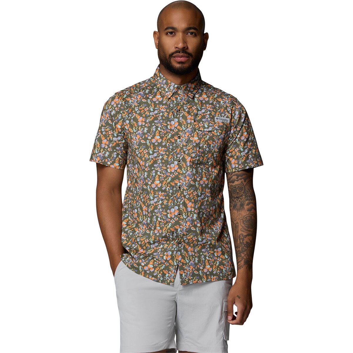 Columbia Men's Wild Cast Camp Shirt, in Cypress, Size 2XL | by West Marine