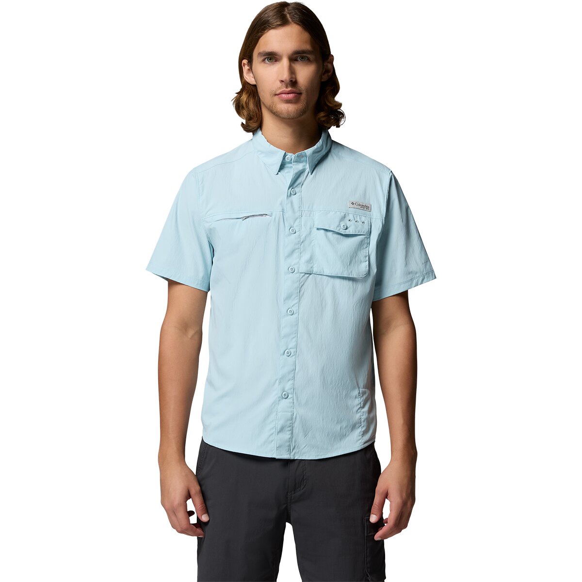Columbia Men's Wild Cast Short-Sleeve Shirt in Marine Light - Size: XS