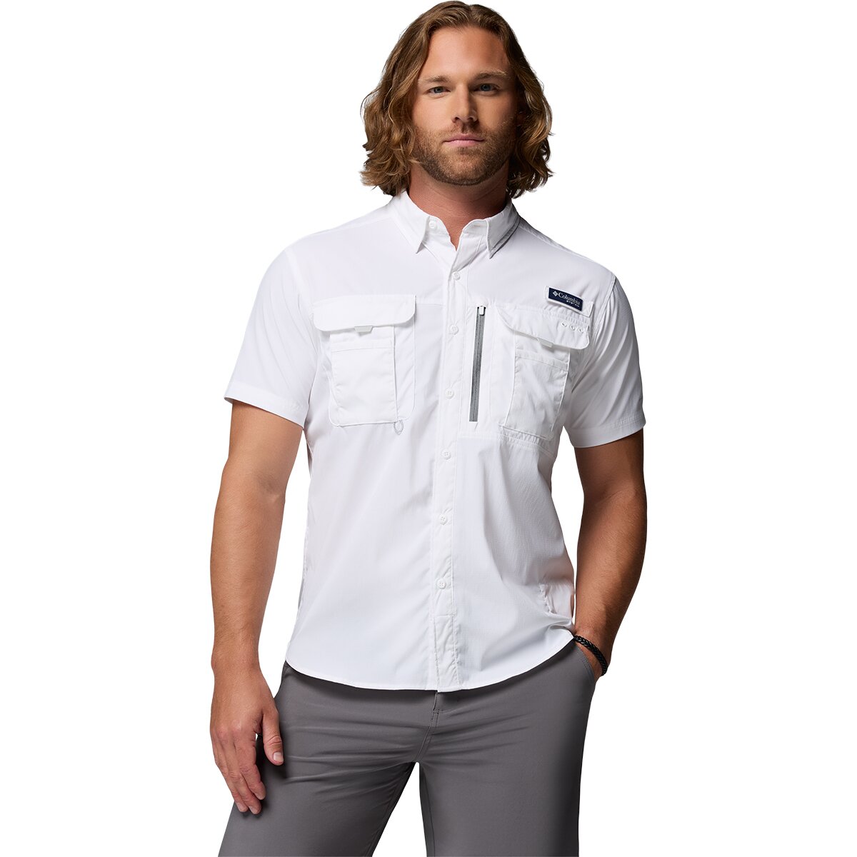 Columbia Men's Bahama Elite Short-Sleeve Shirt in White - Size: Medium