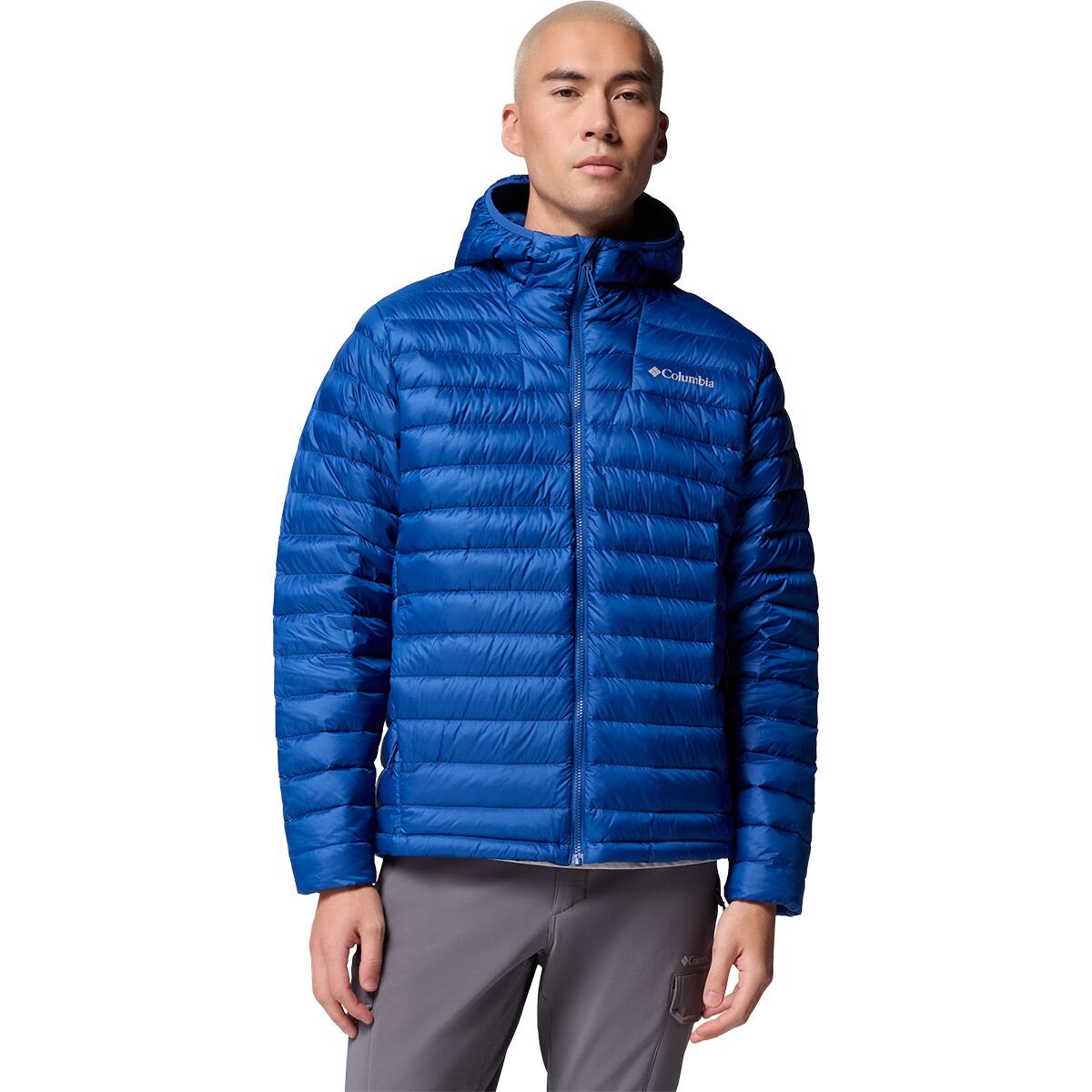 Columbia Men's Corelite Down Hooded Jacket in Mountain Blue - Size: XXL