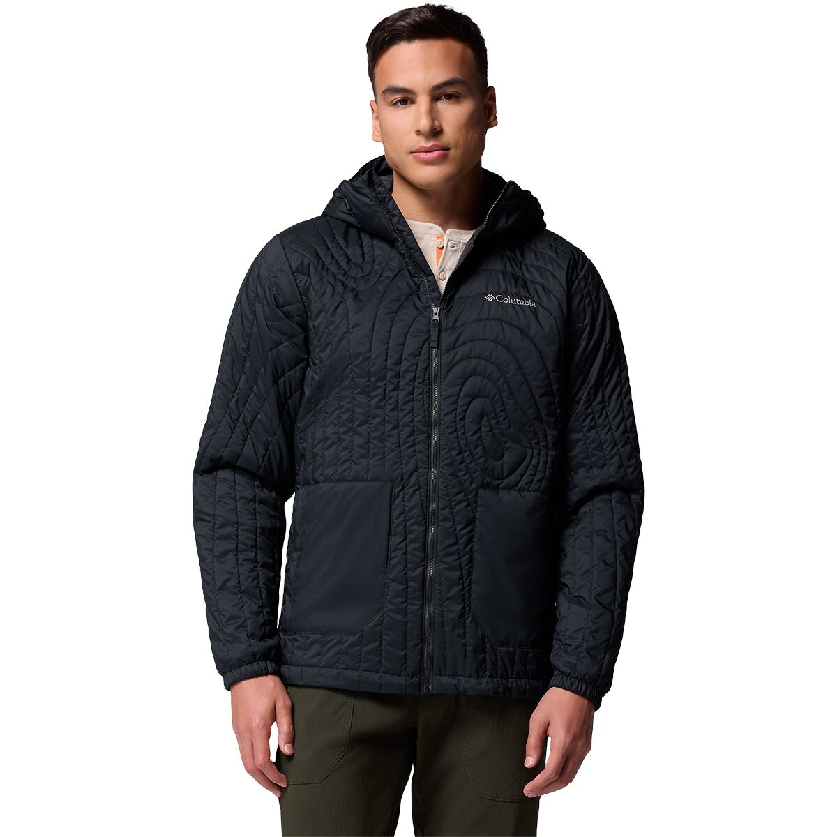 Columbia Men's Landroamer Quilted Hooded Jacket in Black - Size: Small