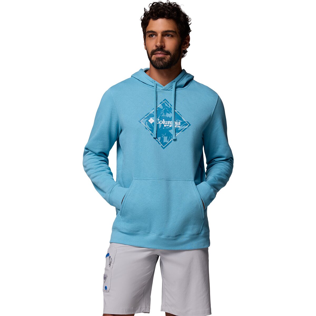 Columbia Men's PFG Diamond Fill Hoodie in Vintage Blue - Size: XXL