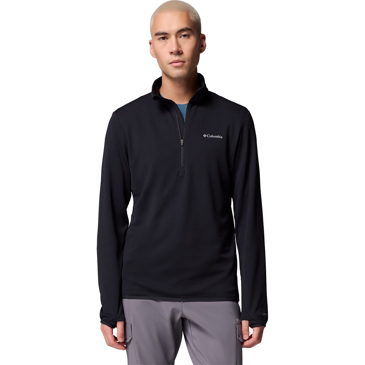 Columbia Men's Tech Trail Utility Warm 1/2-Zip Shirt in Black - Size: XL