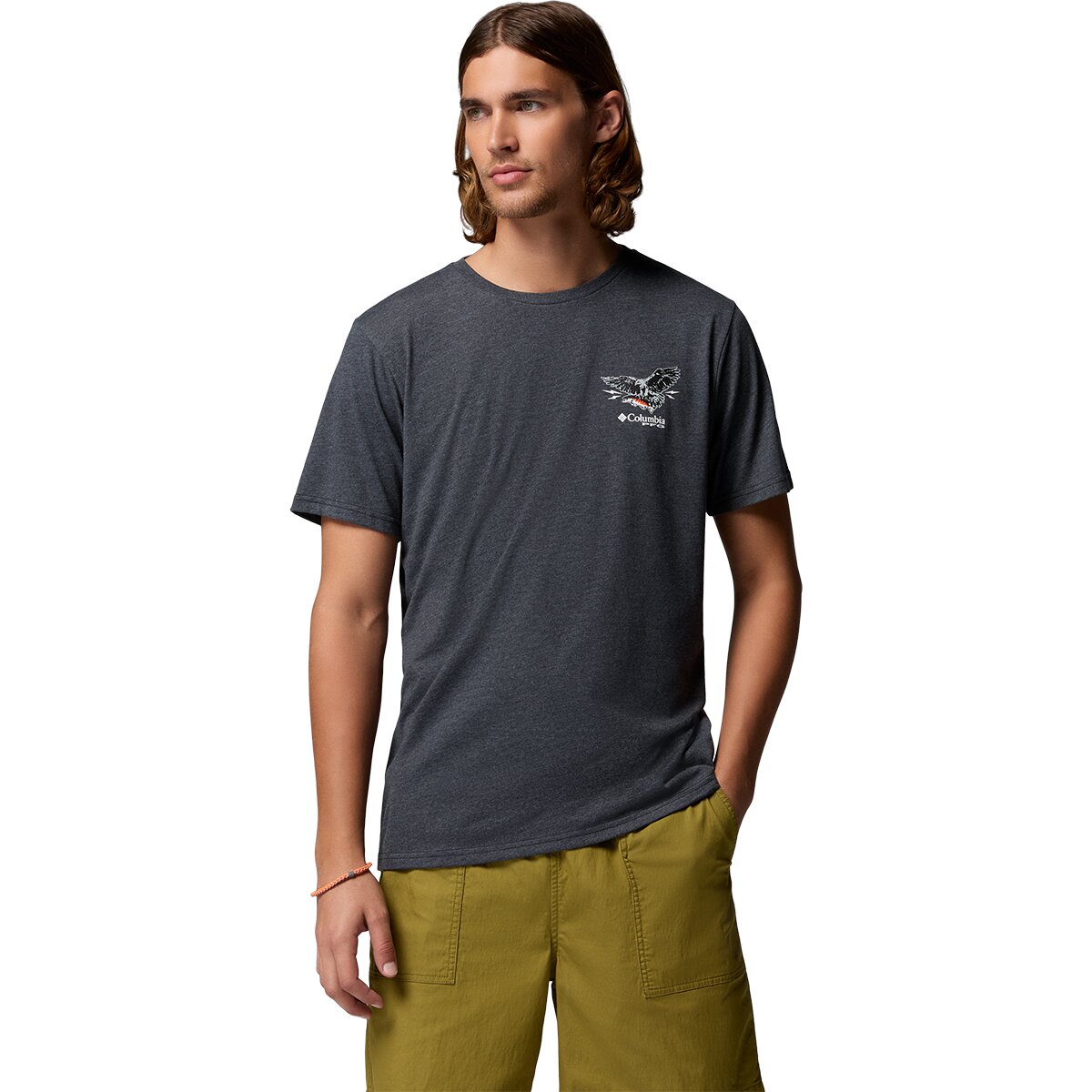 Columbia Men's PFG Lure Lineup Short-Sleeve Shirt in Black Heather - Size: XL