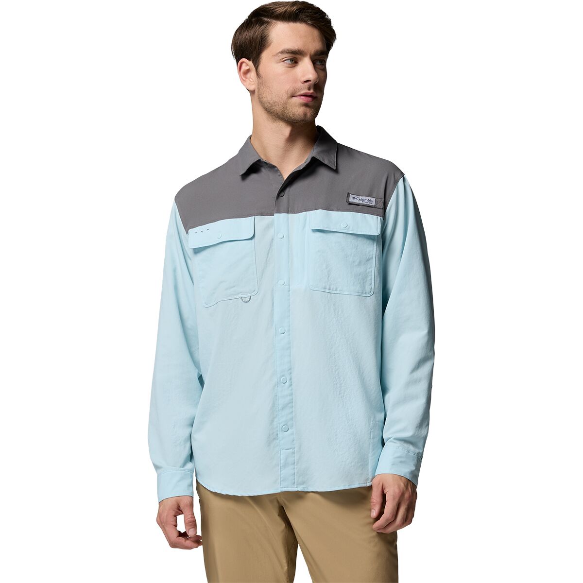 Columbia Men's Shoaltech Long-Sleeve Shirt in Marine Light - Size: Medium