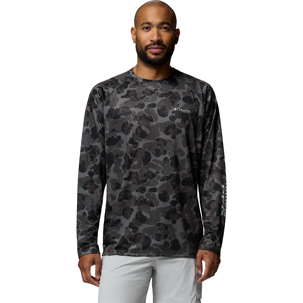 Columbia Men's Super Terminal Tackle PFG Frigate Frenz Shirt in Black Deltawoods - Size: XXL