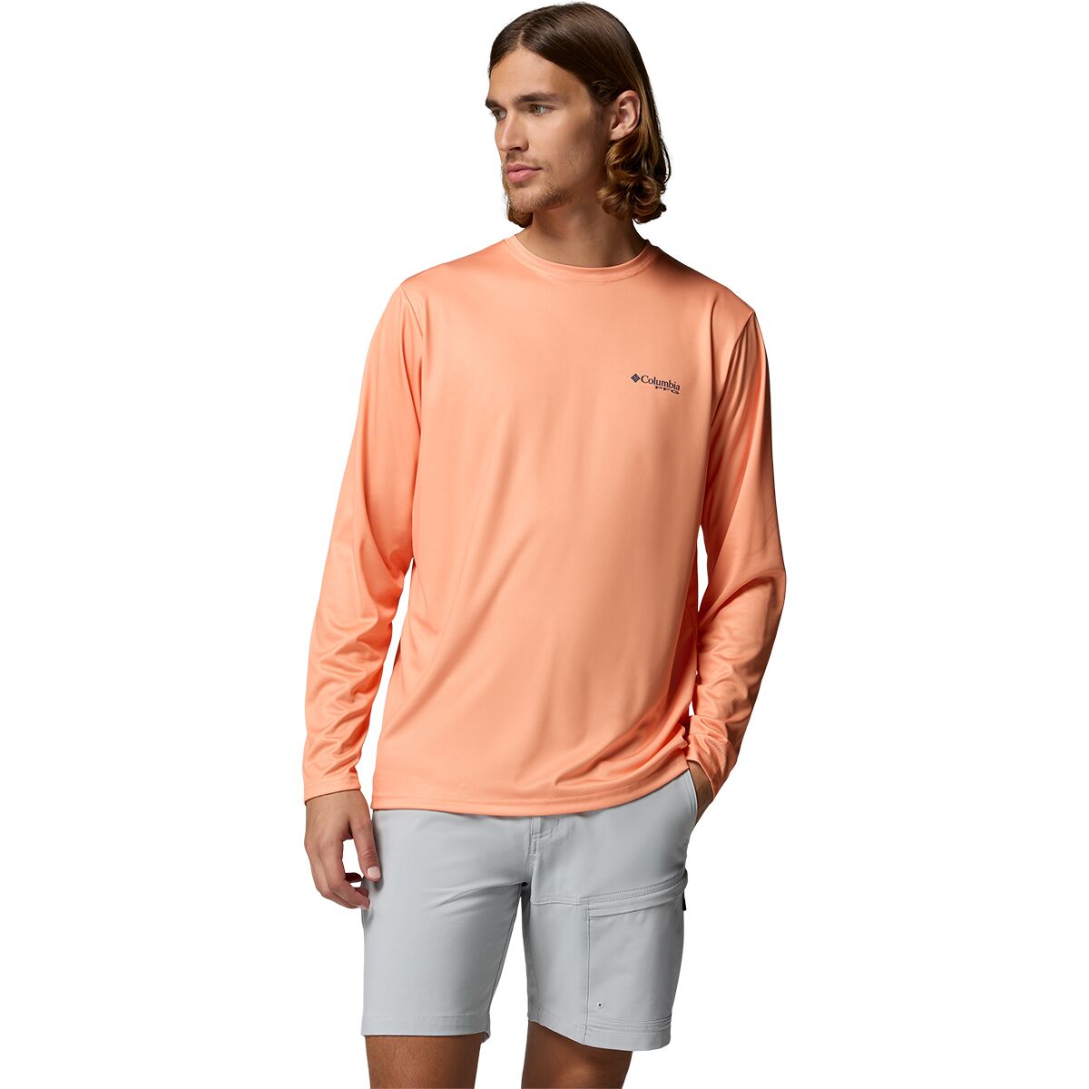 Columbia Men's Terminal Tackle PFG Sea Creature LS Shirt in Bright Nectar - Size: Large
