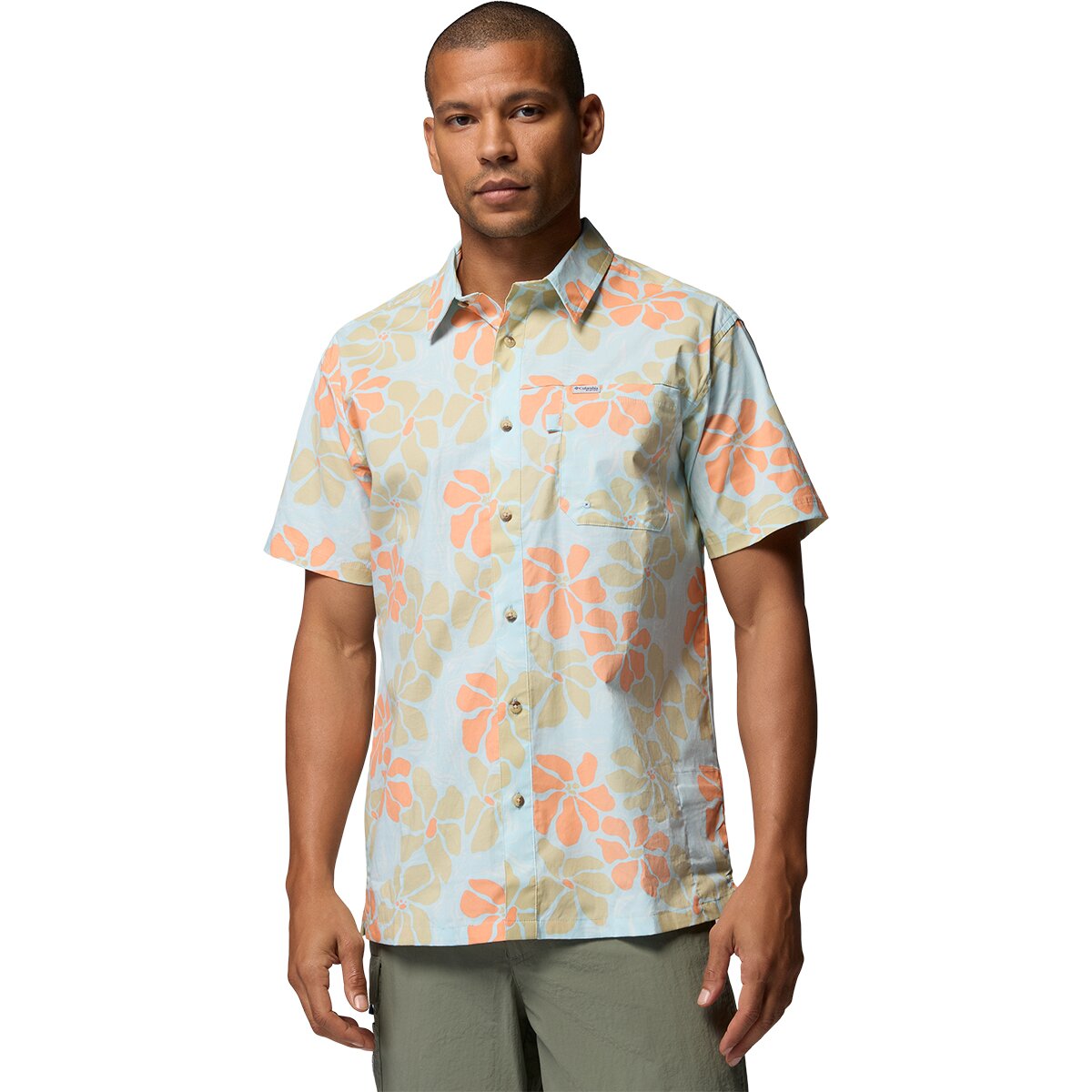 Columbia Men's Trollers Best II Short-Sleeve Shirt in Marine Light Floated - Size: XS