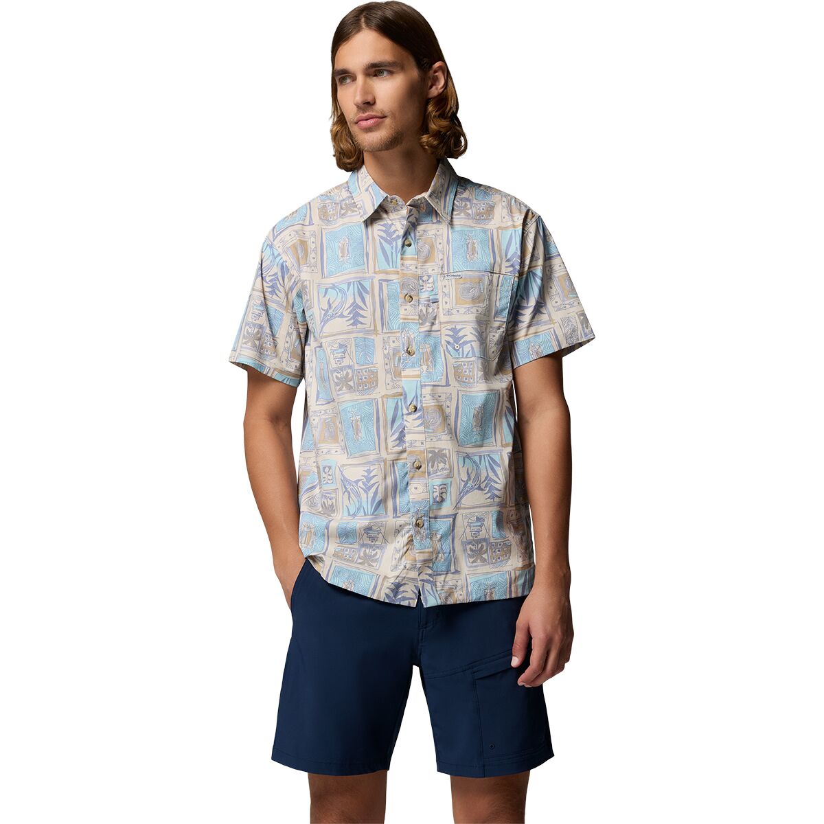 Columbia Men's Trollers Best II Short-Sleeve Shirt in Twilight Resort Time - Size: XXL