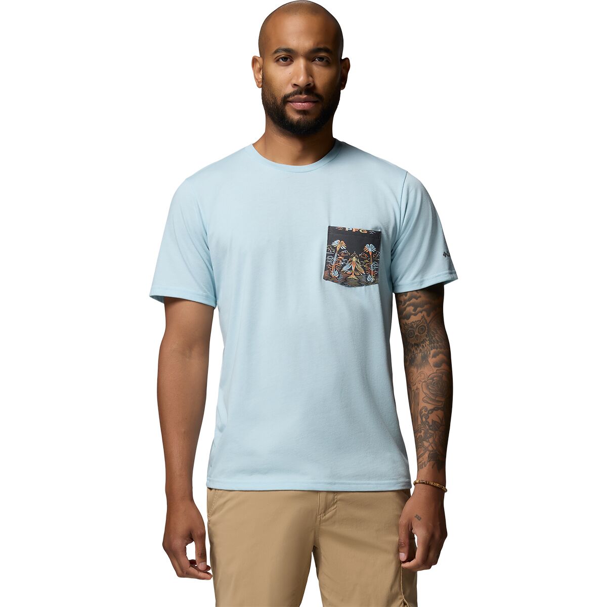 Columbia Men's Wild Cast Short-Sleeve Pocket T-Shirt in Marine Light - Size: Medium