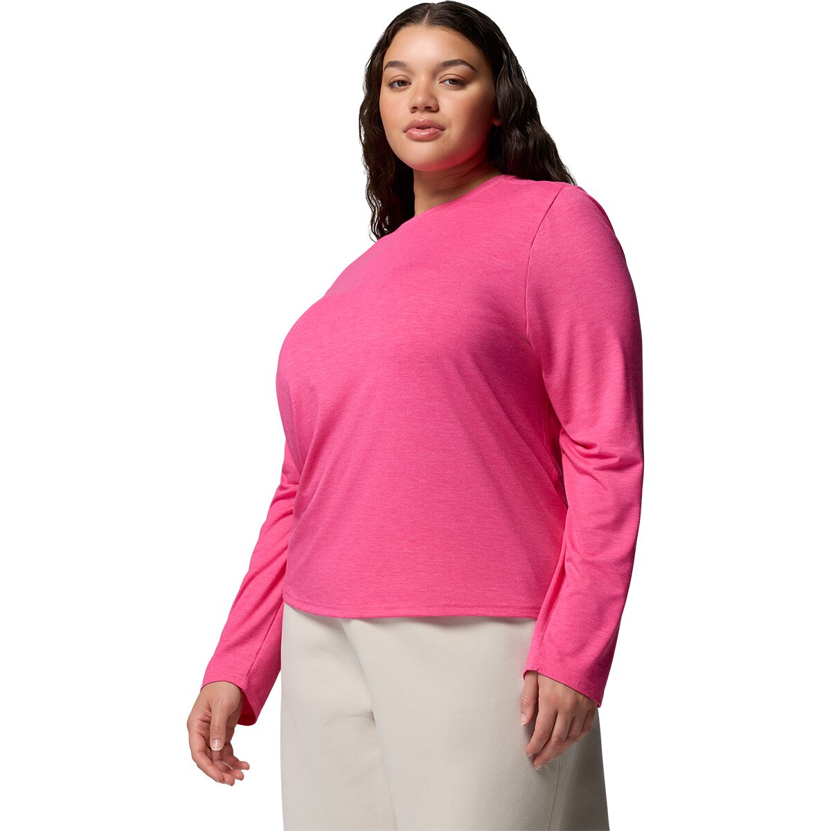 Columbia Women's CSC Soft Stretch Long-Sleeve T-Shirt in Fuchsia Heather - Size: Medium