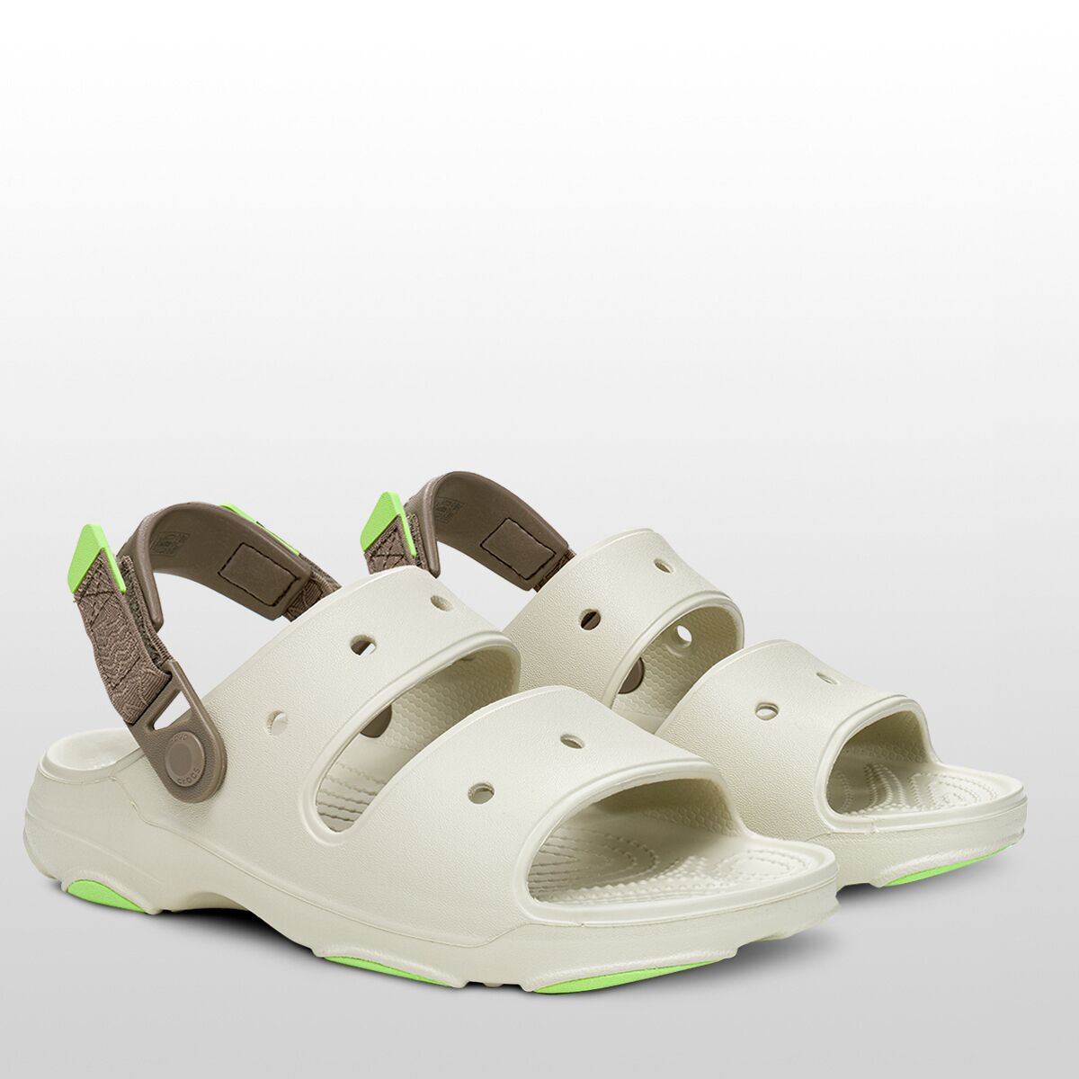 CROCS Men\'s Olive Sandals with White and Lime Accents Crocs Mens Echo Wave Sandals – Extra Butter main image 3