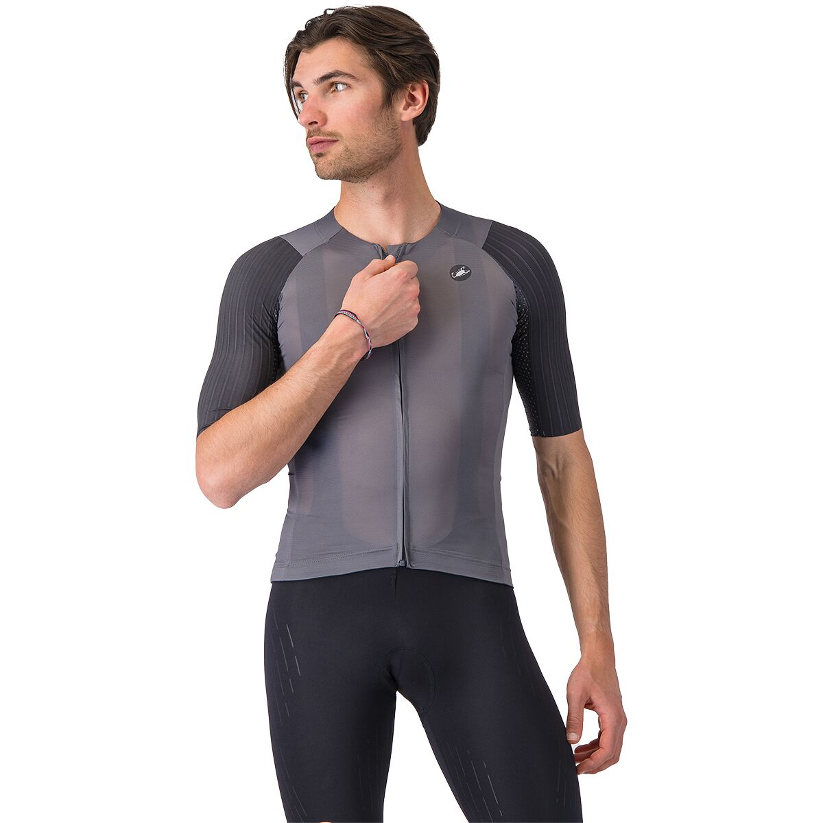Castelli Men's Aero Race 8S Jersey in Smoky Gray - Size: Large