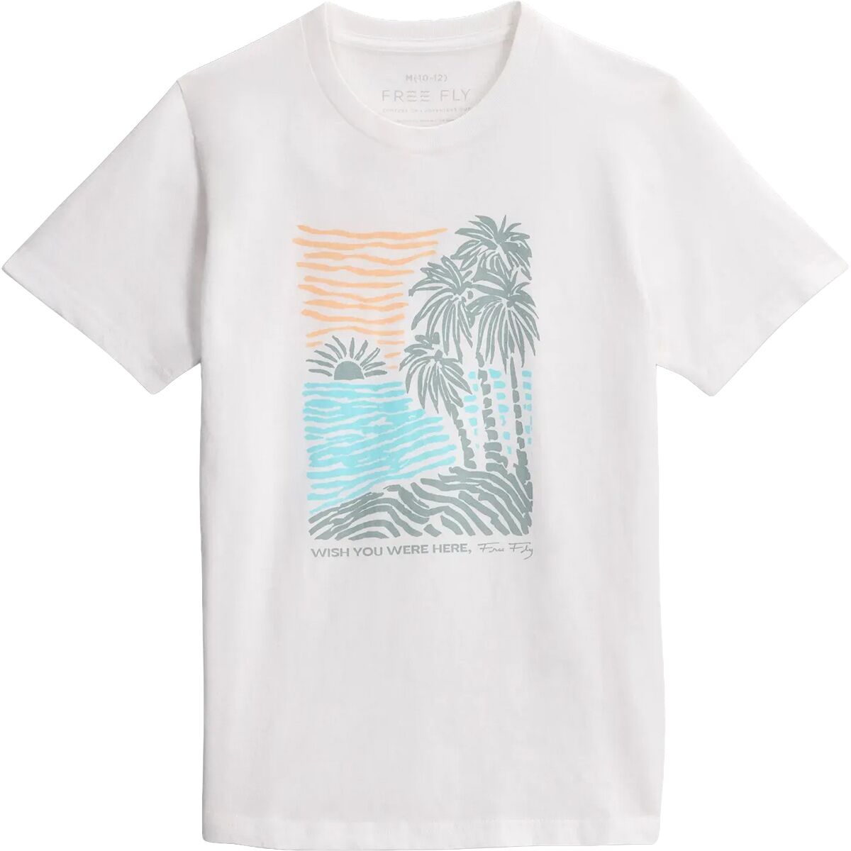 Free Fly Wish You Were Here T-Shirt - Kids' in Bright White - Size: XL