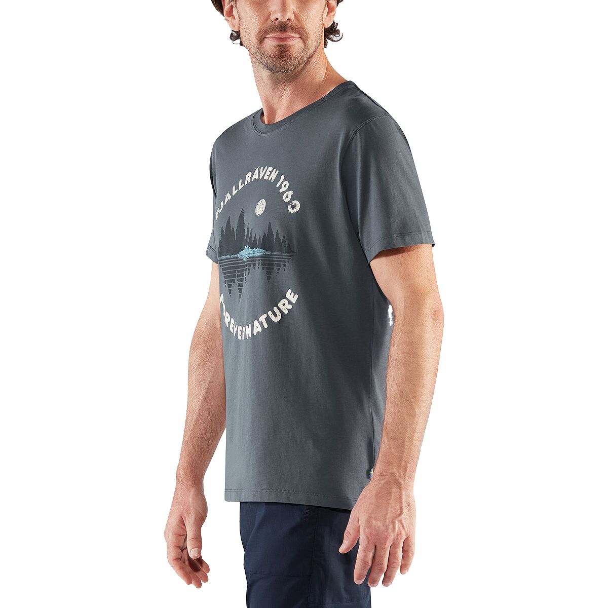 Fjallraven Men's Forest Mirror T-Shirt in Navy - Size: Medium