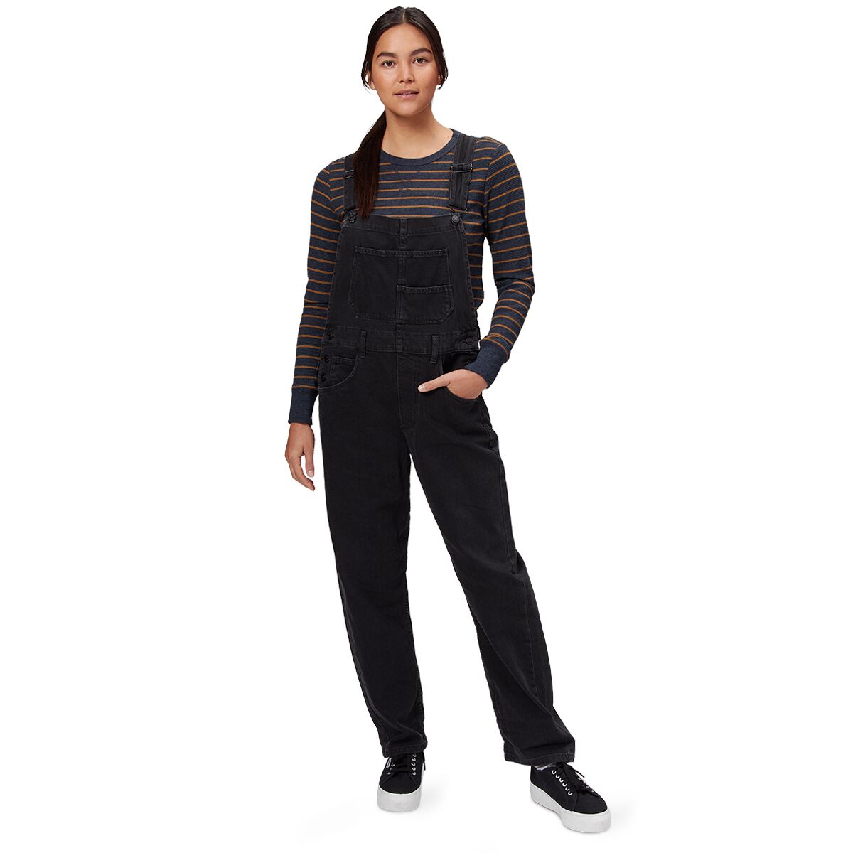 Free People Women's Ziggy Denim Overall in Black - Size: XL