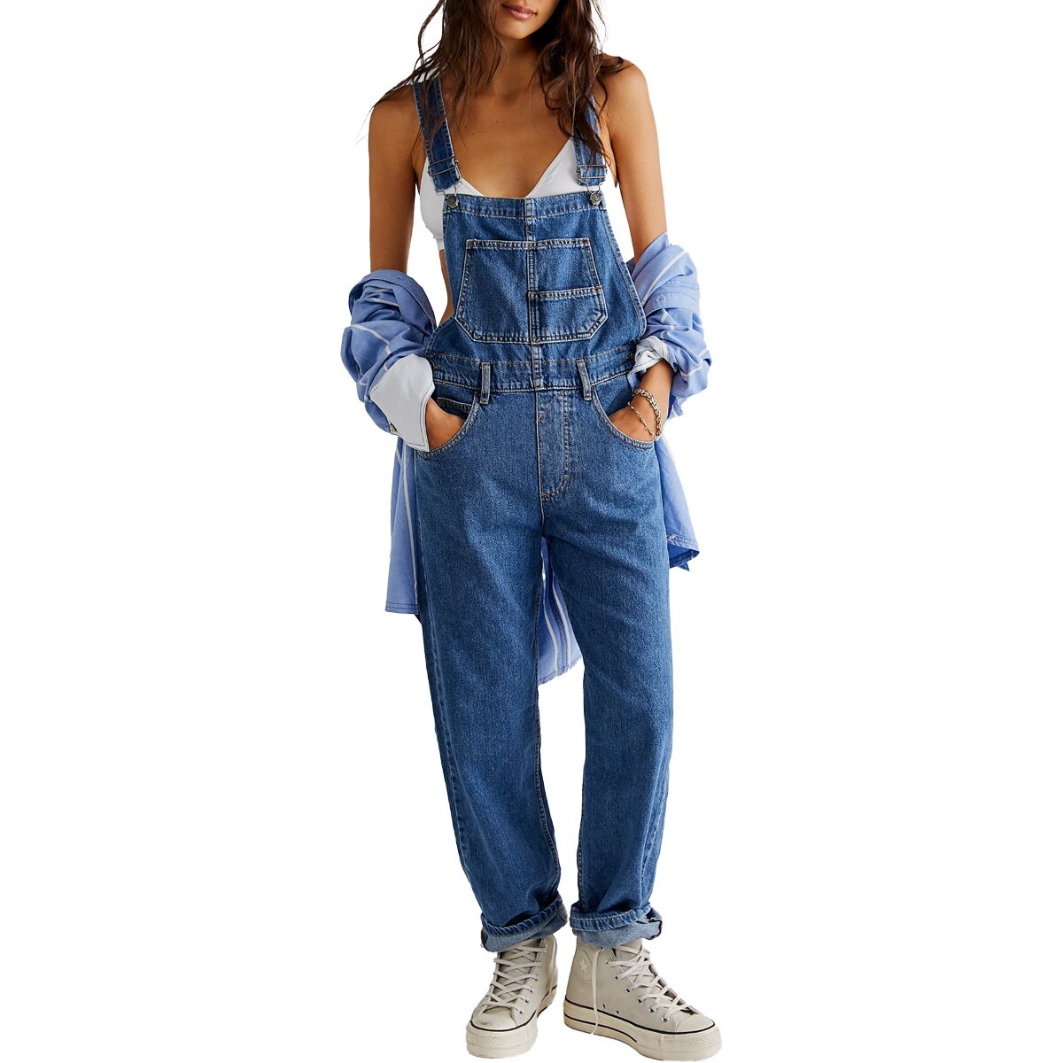 Free People Women's Ziggy Denim Overall in Sapphire Blue - Size: XL