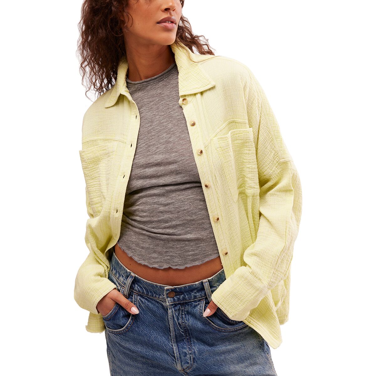 Free People Women's Cardiff Top in Early Bloomer - Size: Small