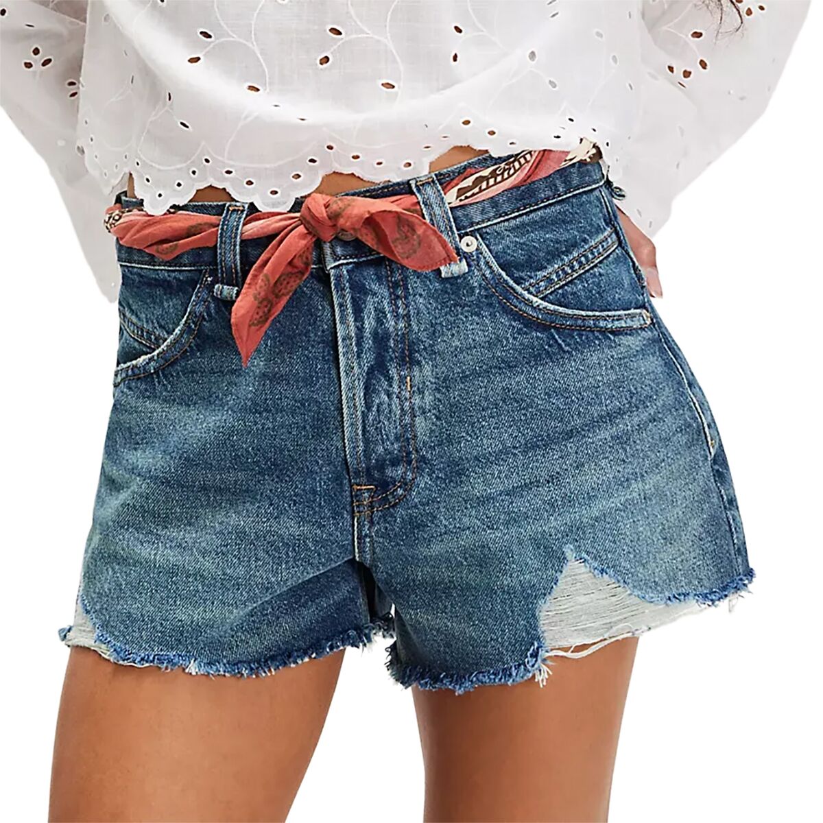 Free People Women's Now Or Never Denim Short in Sunsational - Size: 24