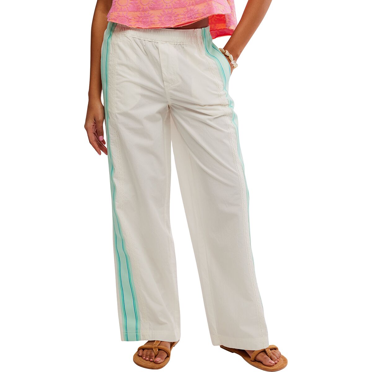 Free People Women's Team Spirit Pull On Pant in Bleached Aqua Combo - Size: XL