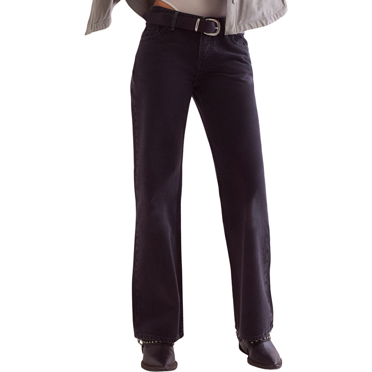 Free People Women's Tennessee Low Rise BF Pant in Hideaway Black - Size: 27