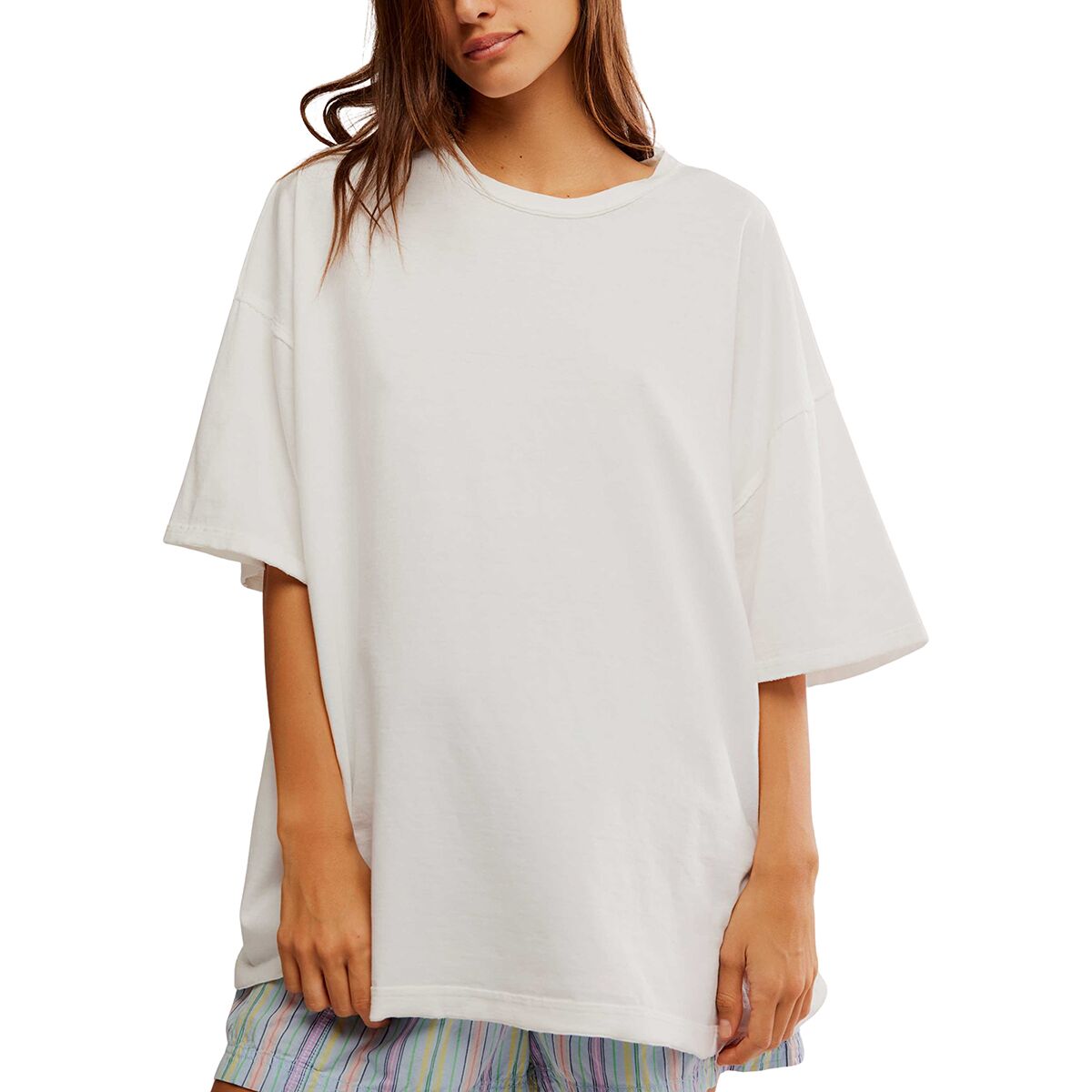 Free People Women's Devon T-Shirt in Ivory - Size: Large