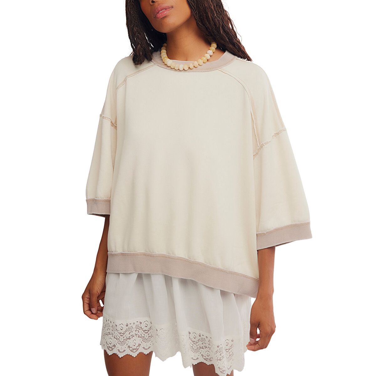 Free People Women's Everything Pullover in Nilla Cream - Size: Medium