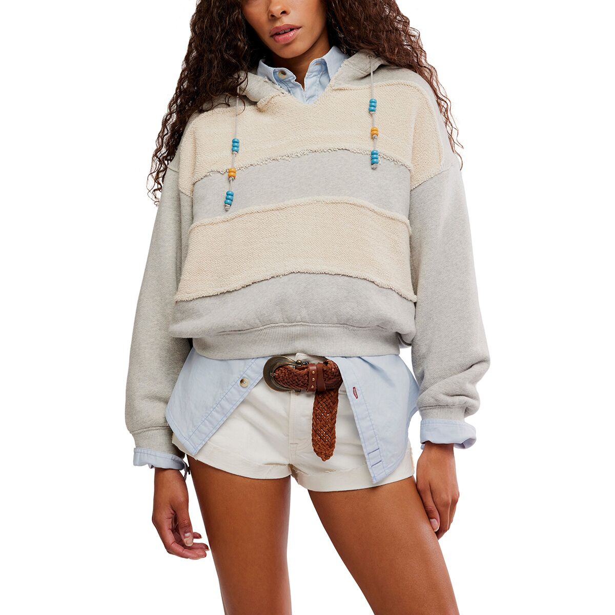 Free People Women's Camp Crush Hoodie in Heather Grey - Size: Large