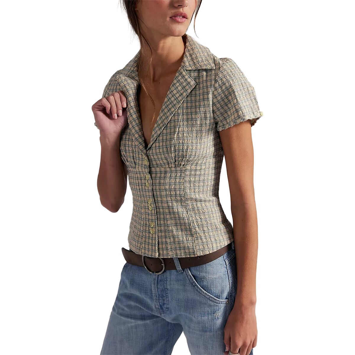 Free People Women's Camp Crush Shirt in Neutral Combo - Size: XS