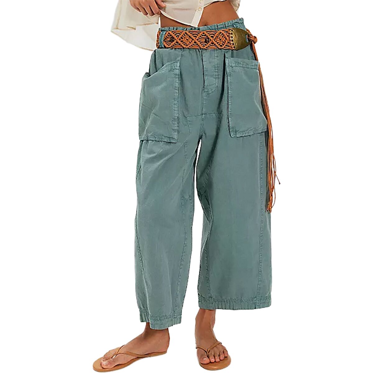 Free People Women's Costa Straight Harem Pant in Stormy Sea - Size: Small