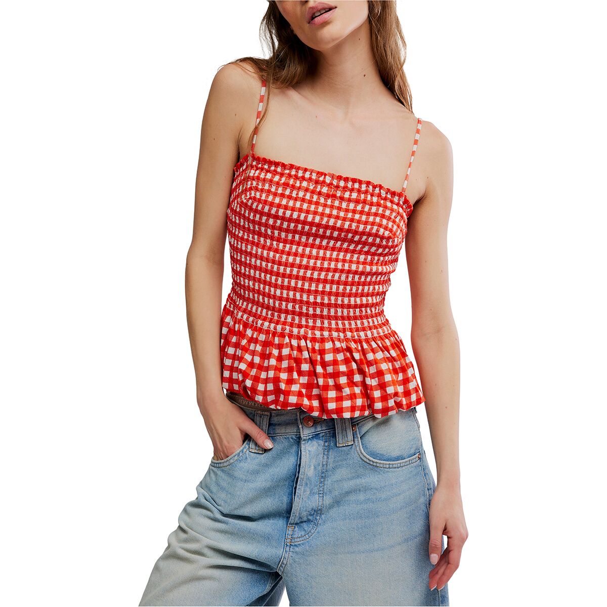 Free People Women's Sundance Tank Top in Red Combo - Size: Small
