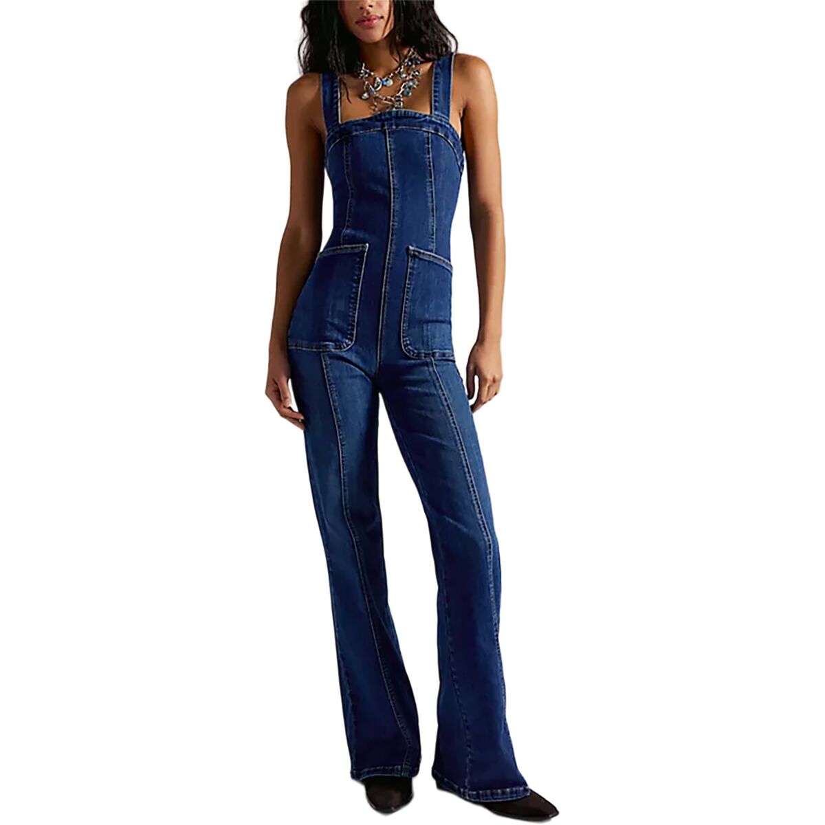 Free People Women's Suns Out Bootcut Jumpsuit in Erica - Size: Small